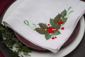 #046 | Rowan tree branch | Linen napkins