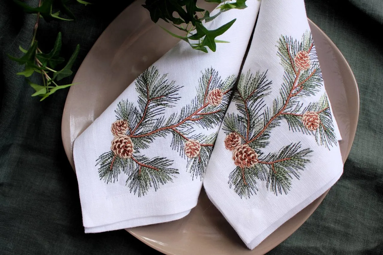#055 | Pine Branch | Linen napkins