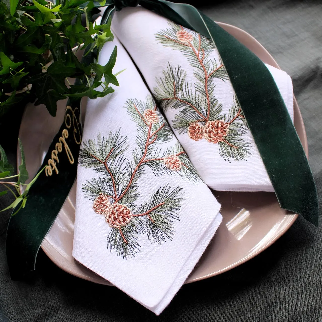 #055 | Pine Branch | Linen napkins