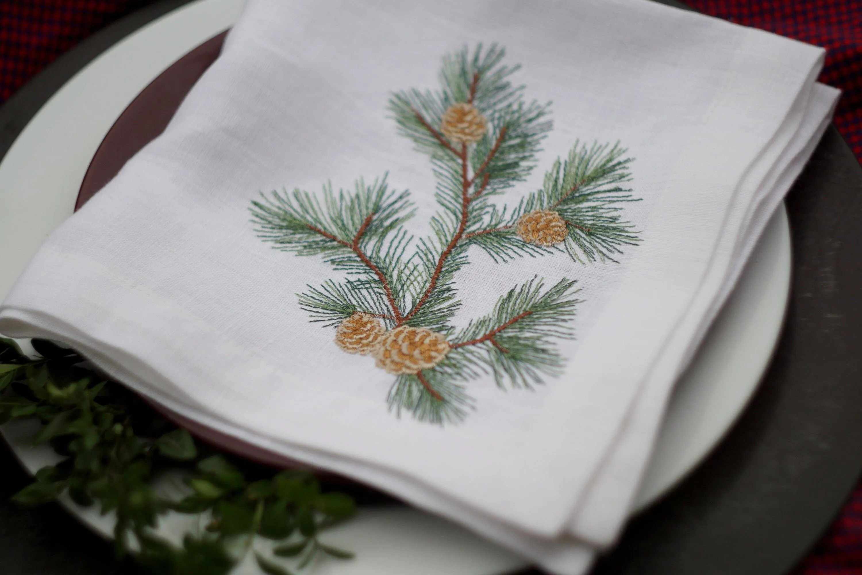 #055 | Pine Branch | Linen napkins
