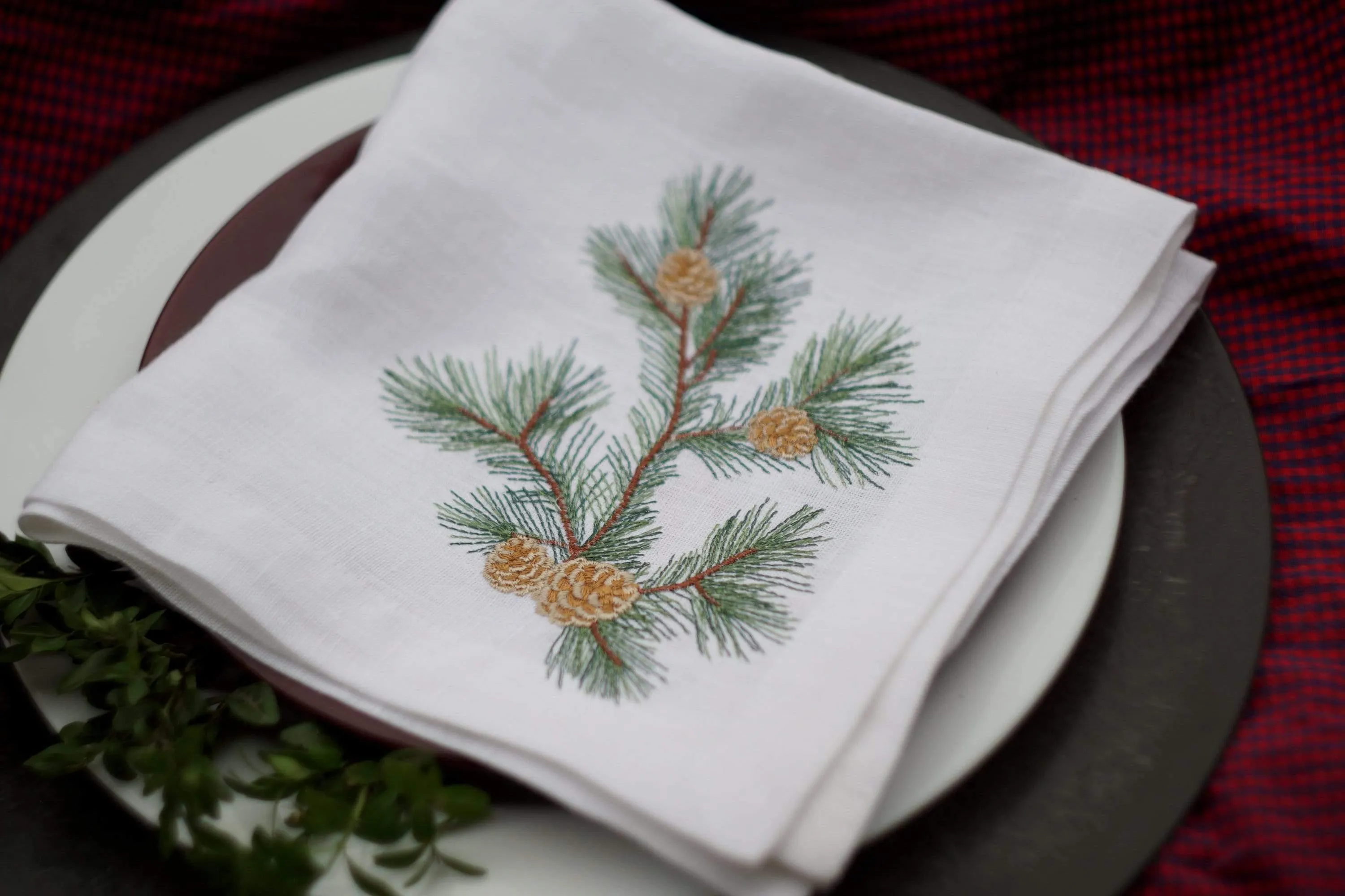 #055 | Pine Branch | Linen napkins