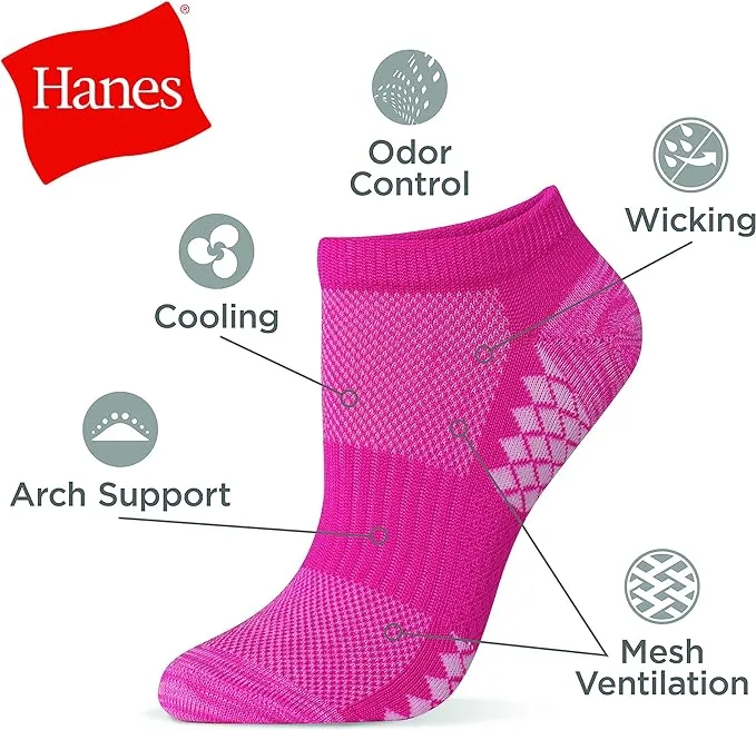 12-Pack Hanes Xtemp No Show Socks - Grey