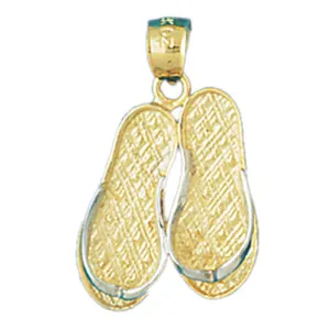 14k Gold Two Tone Flip Flop Charm