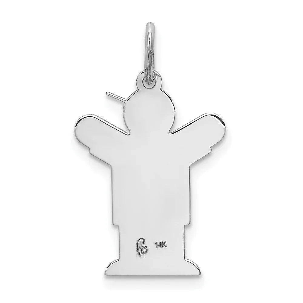 14k White Gold Kid Charm