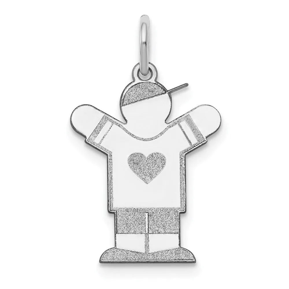 14k White Gold Kid Charm