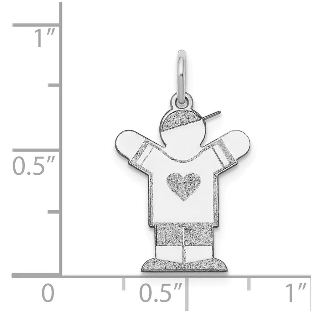 14k White Gold Kid Charm