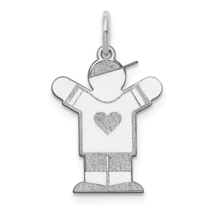 14k White Gold Kid Charm