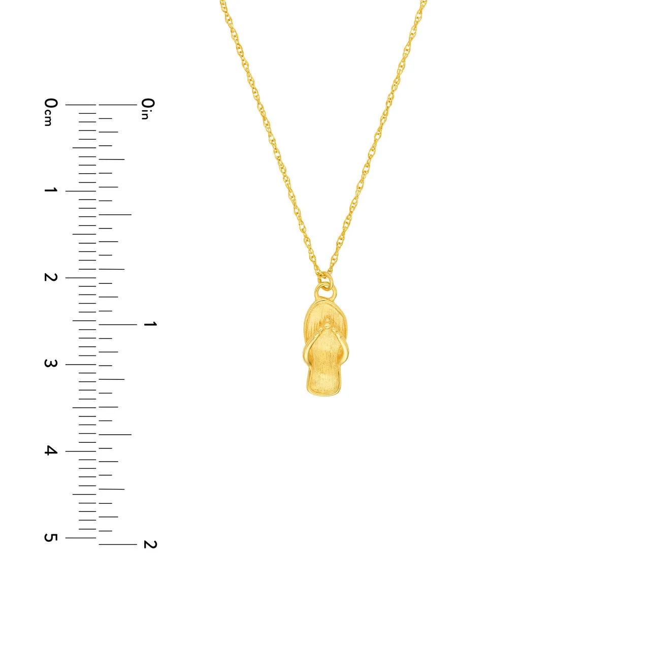 14K Yellow Gold Flip-Flop Pendant Necklace