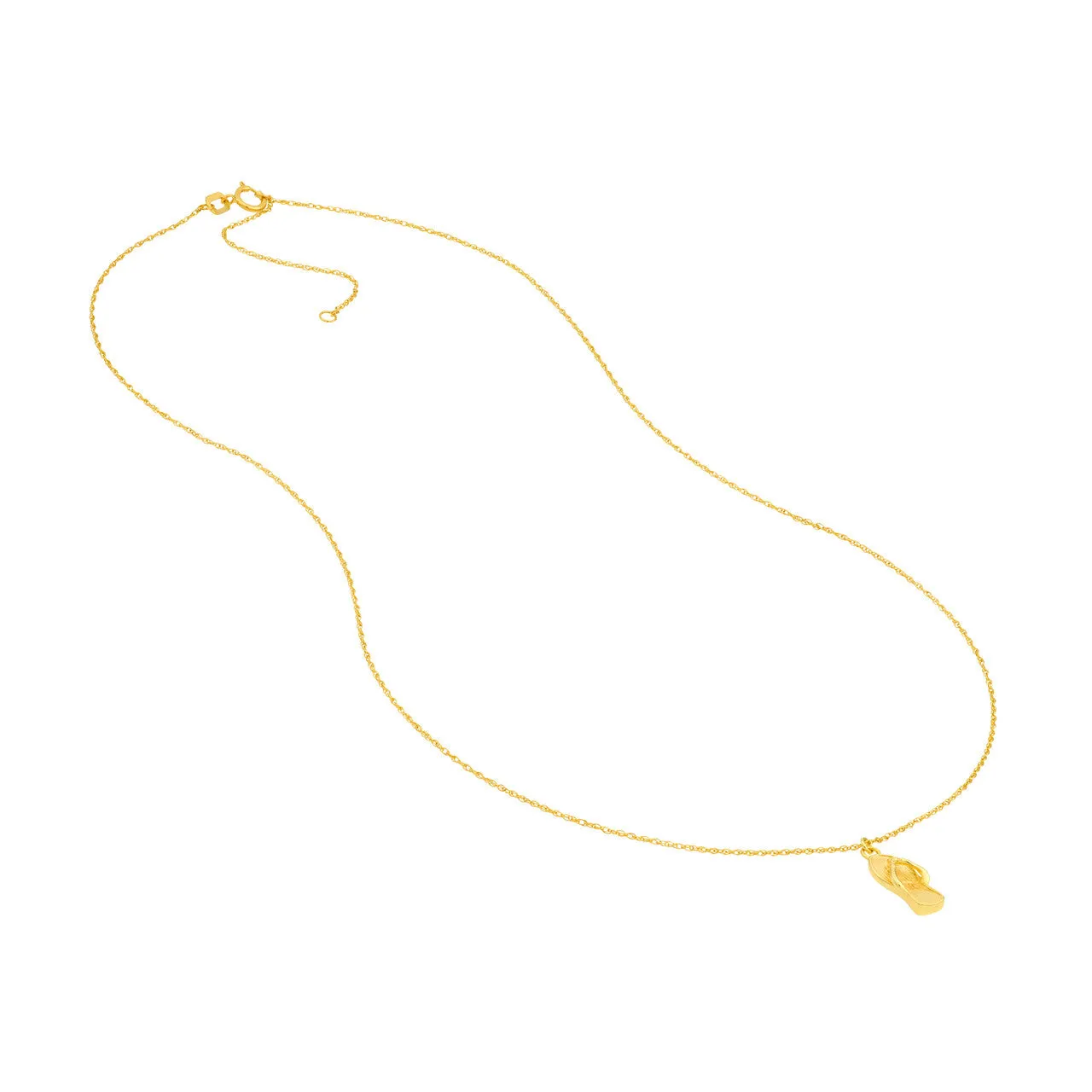 14K Yellow Gold Flip-Flop Pendant Necklace