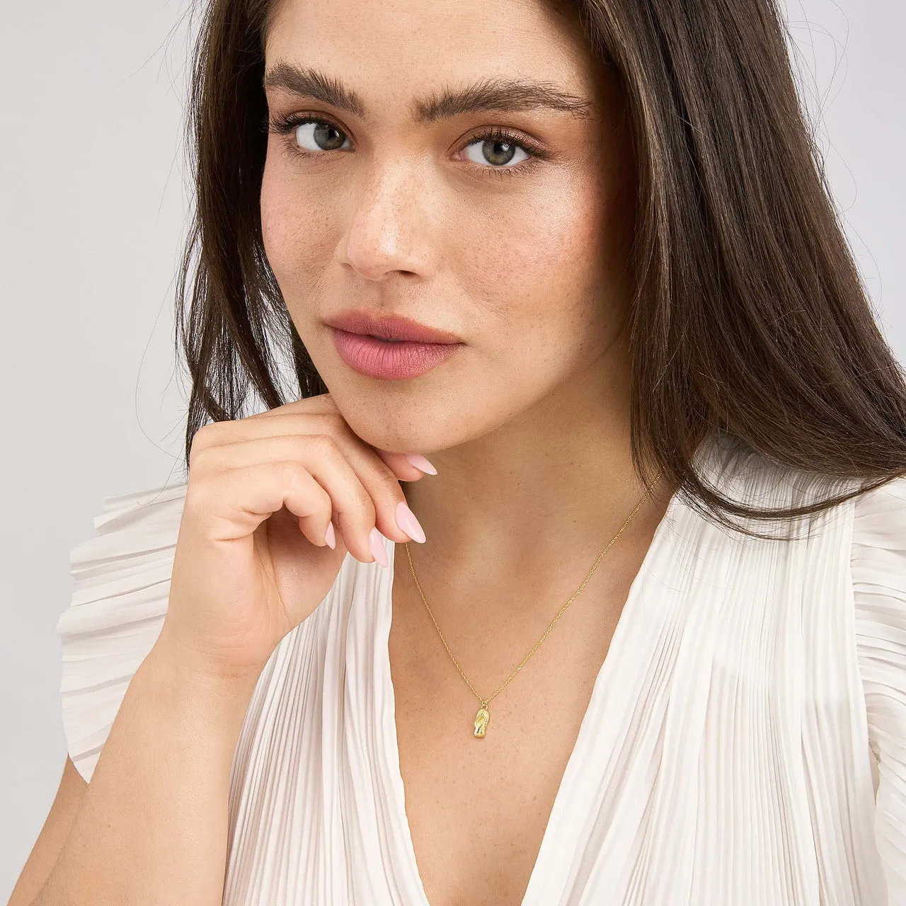 14K Yellow Gold Flip-Flop Pendant Necklace