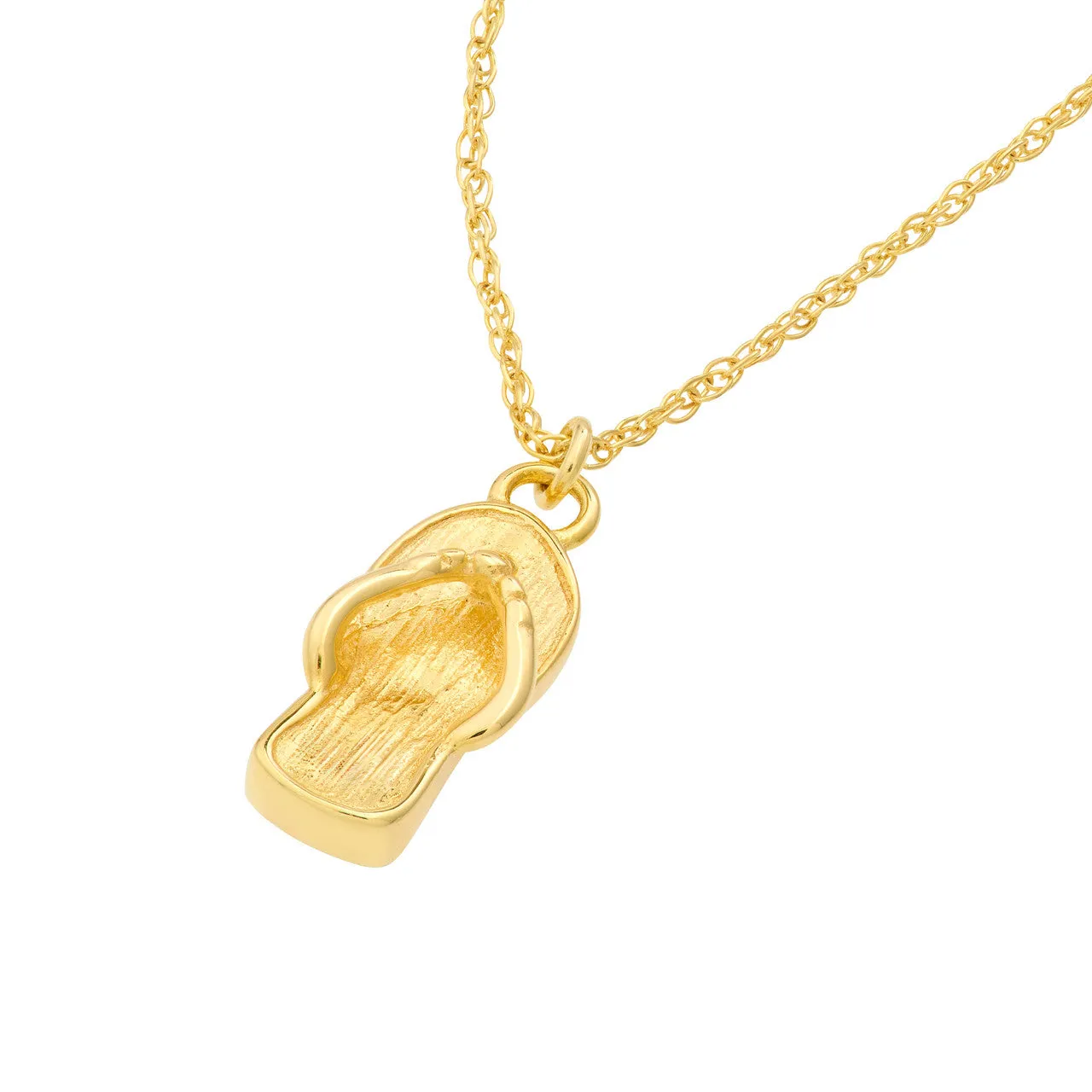 14K Yellow Gold Flip-Flop Pendant Necklace