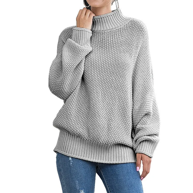 2020 autumn and winter thick line sweater women curled bat sleeve sweater