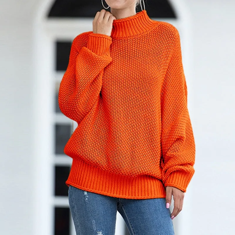 2020 autumn and winter thick line sweater women curled bat sleeve sweater