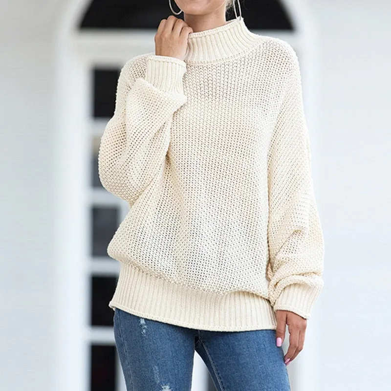 2020 autumn and winter thick line sweater women curled bat sleeve sweater