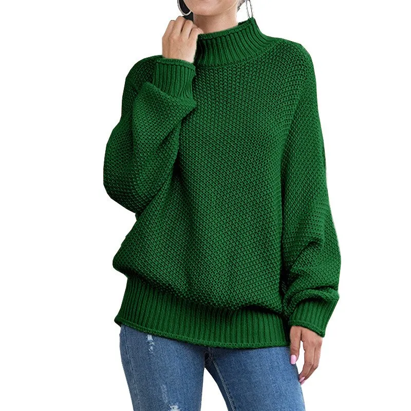 2020 autumn and winter thick line sweater women curled bat sleeve sweater