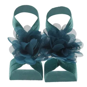 22 Pairs Solid Chiffon Flower Sandals Feet Accessories For Baby Girls Newborn Photo Props Infants Toddlers Kids Shoes Zapatillas
