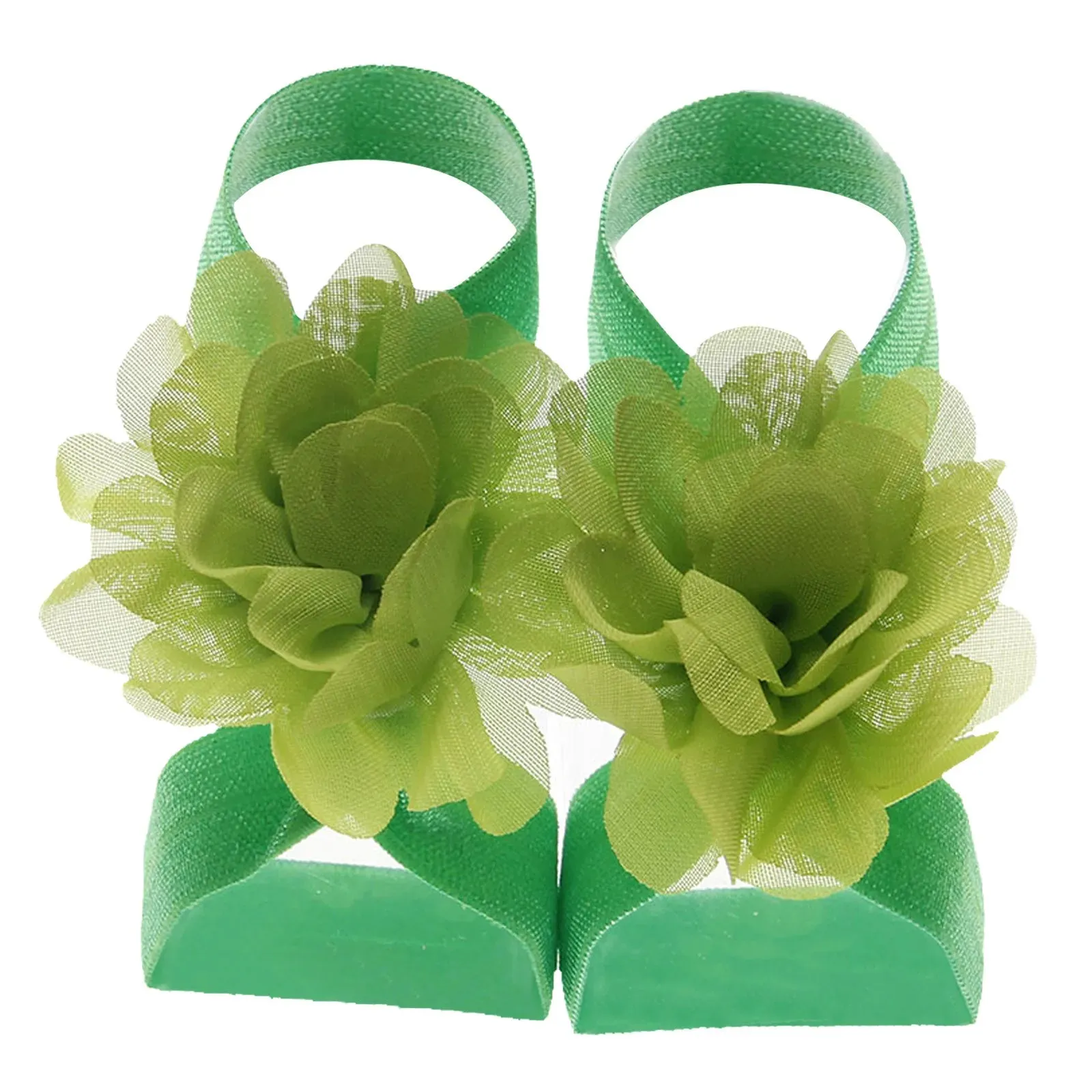 22 Pairs Solid Chiffon Flower Sandals Feet Accessories For Baby Girls Newborn Photo Props Infants Toddlers Kids Shoes Zapatillas