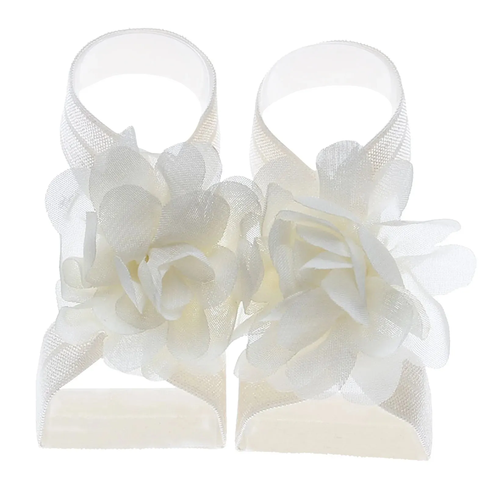 22 Pairs Solid Chiffon Flower Sandals Feet Accessories For Baby Girls Newborn Photo Props Infants Toddlers Kids Shoes Zapatillas
