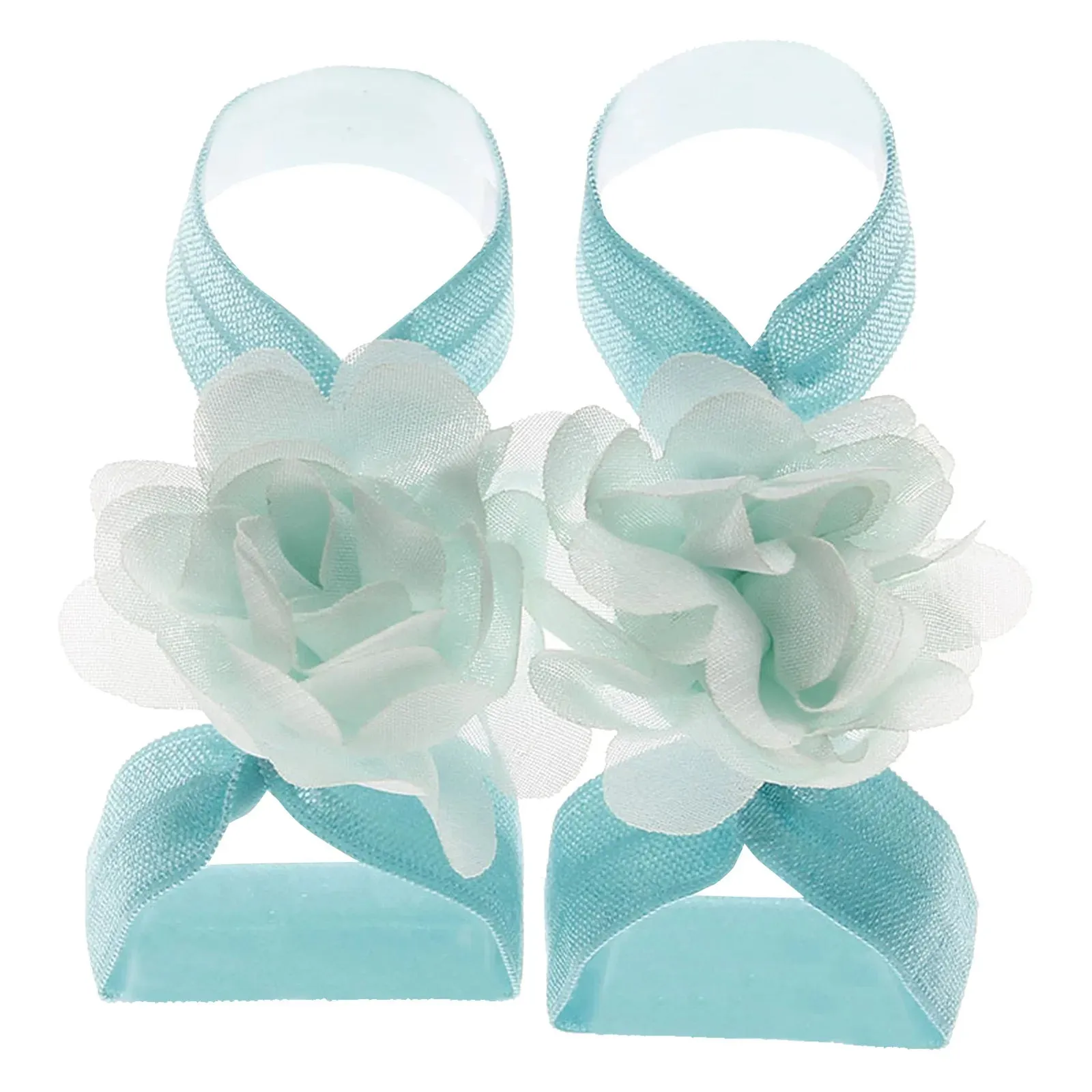 22 Pairs Solid Chiffon Flower Sandals Feet Accessories For Baby Girls Newborn Photo Props Infants Toddlers Kids Shoes Zapatillas