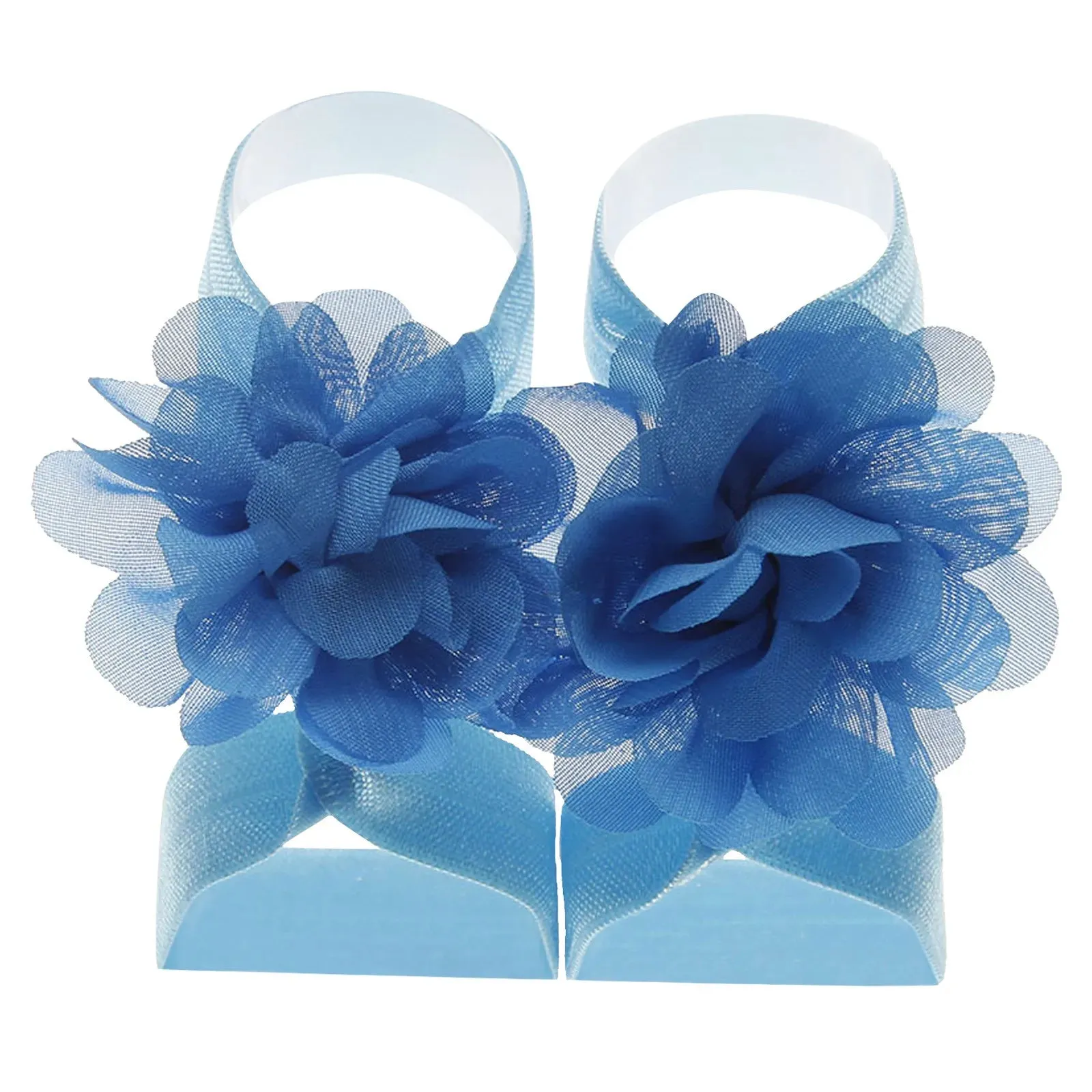 22 Pairs Solid Chiffon Flower Sandals Feet Accessories For Baby Girls Newborn Photo Props Infants Toddlers Kids Shoes Zapatillas