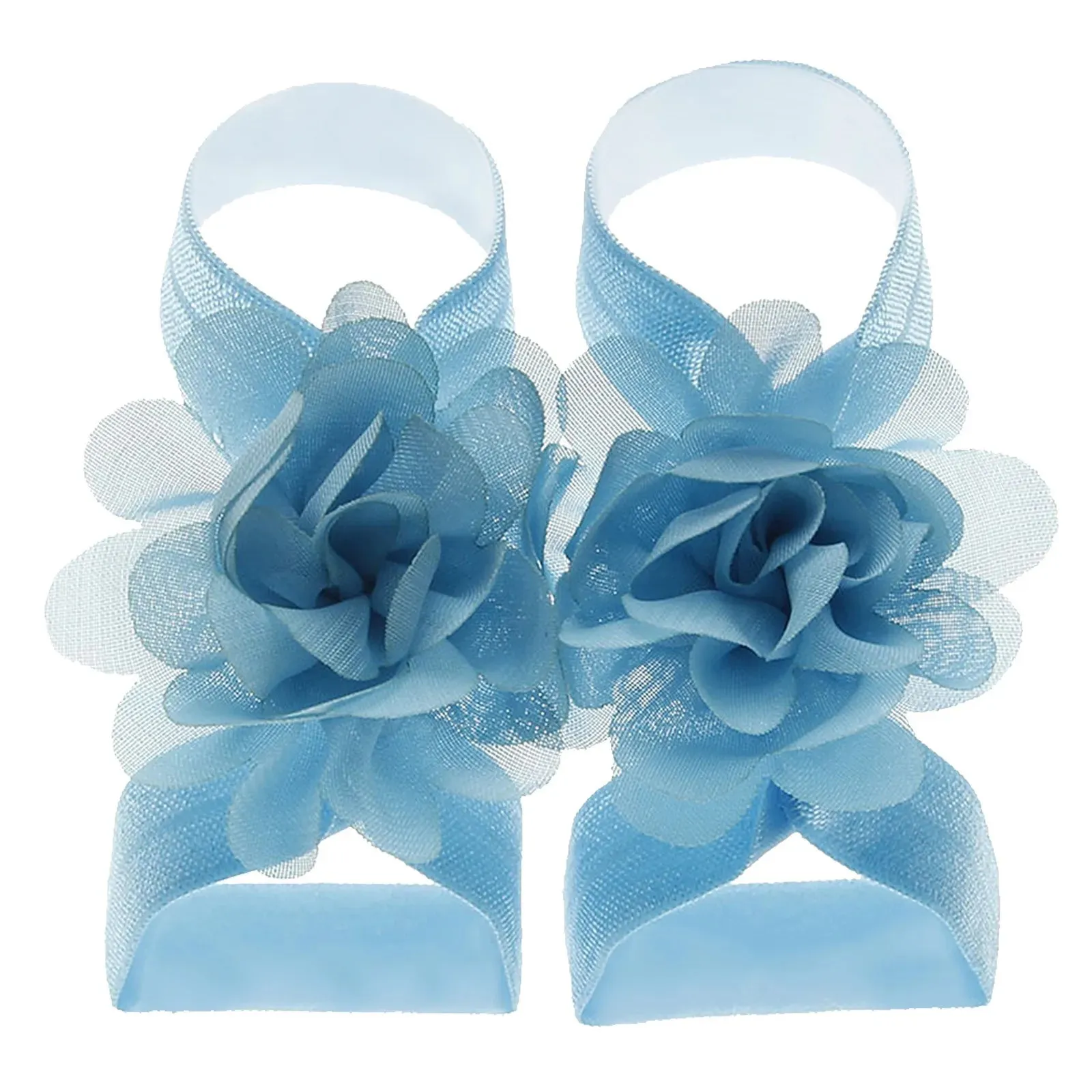 22 Pairs Solid Chiffon Flower Sandals Feet Accessories For Baby Girls Newborn Photo Props Infants Toddlers Kids Shoes Zapatillas