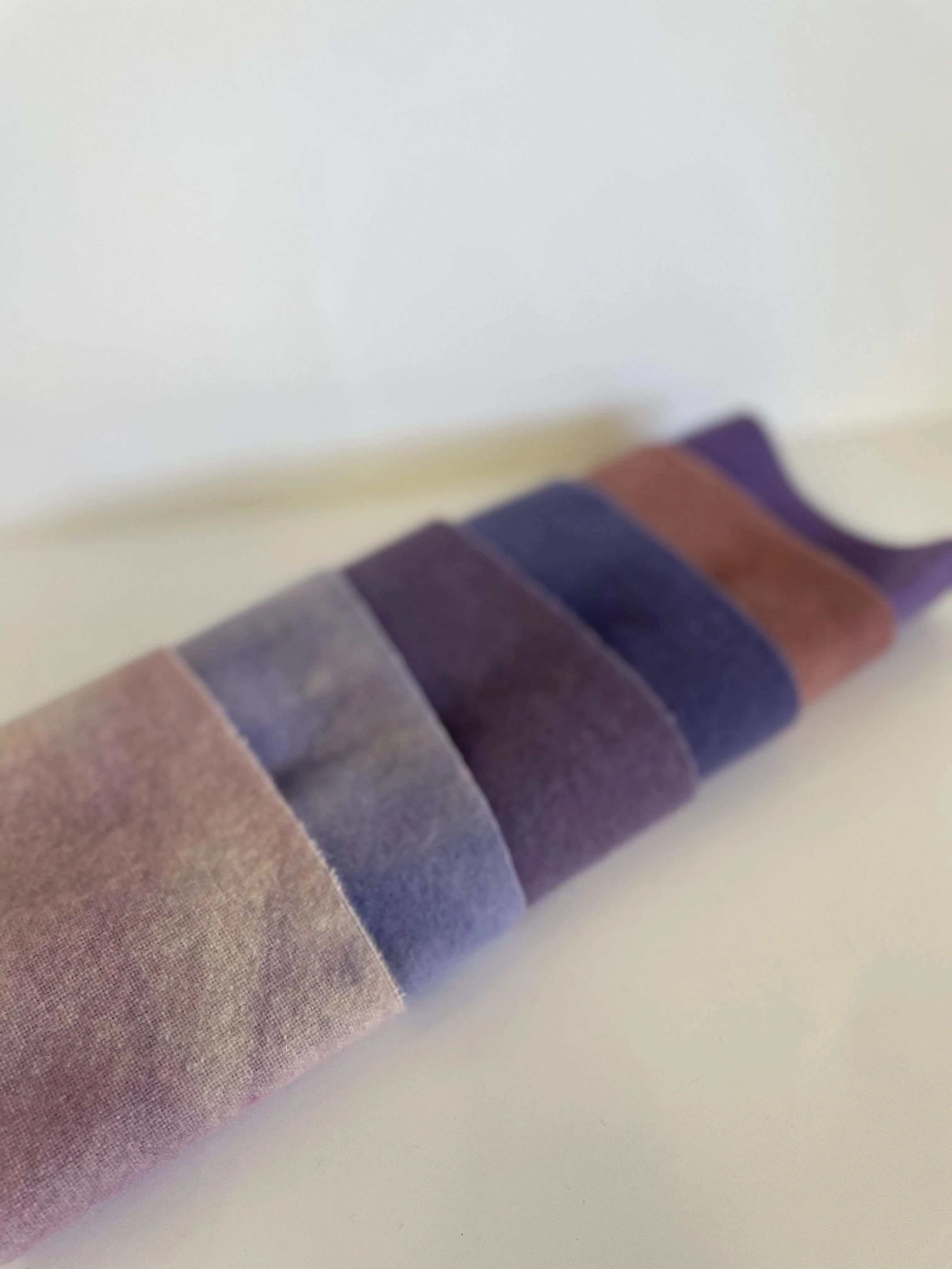 $3 Hand-Dyed Wool Swatch - Shades of Purple