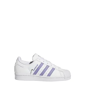 adidas Originals Girl's Superstar (Big Kid) White/Magic Lilac/Energy Ink 6 Big Kid M