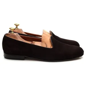 'Albert' Dark Brown Suede Slippers UK 10 E