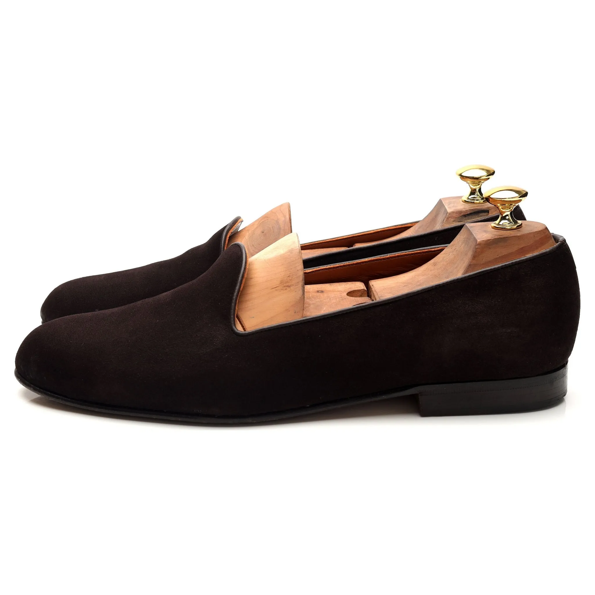 'Albert' Dark Brown Suede Slippers UK 10 E