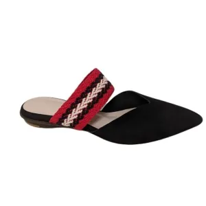 ALL BLACK Women's Leather Banded Slides 38.5