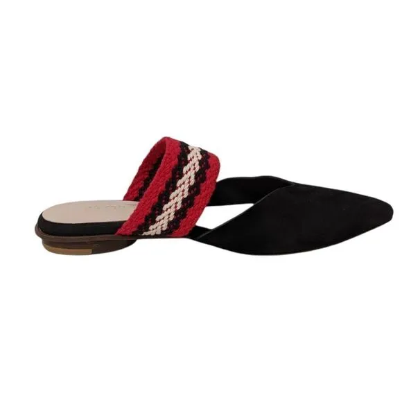 ALL BLACK Women's Leather Banded Slides 38.5