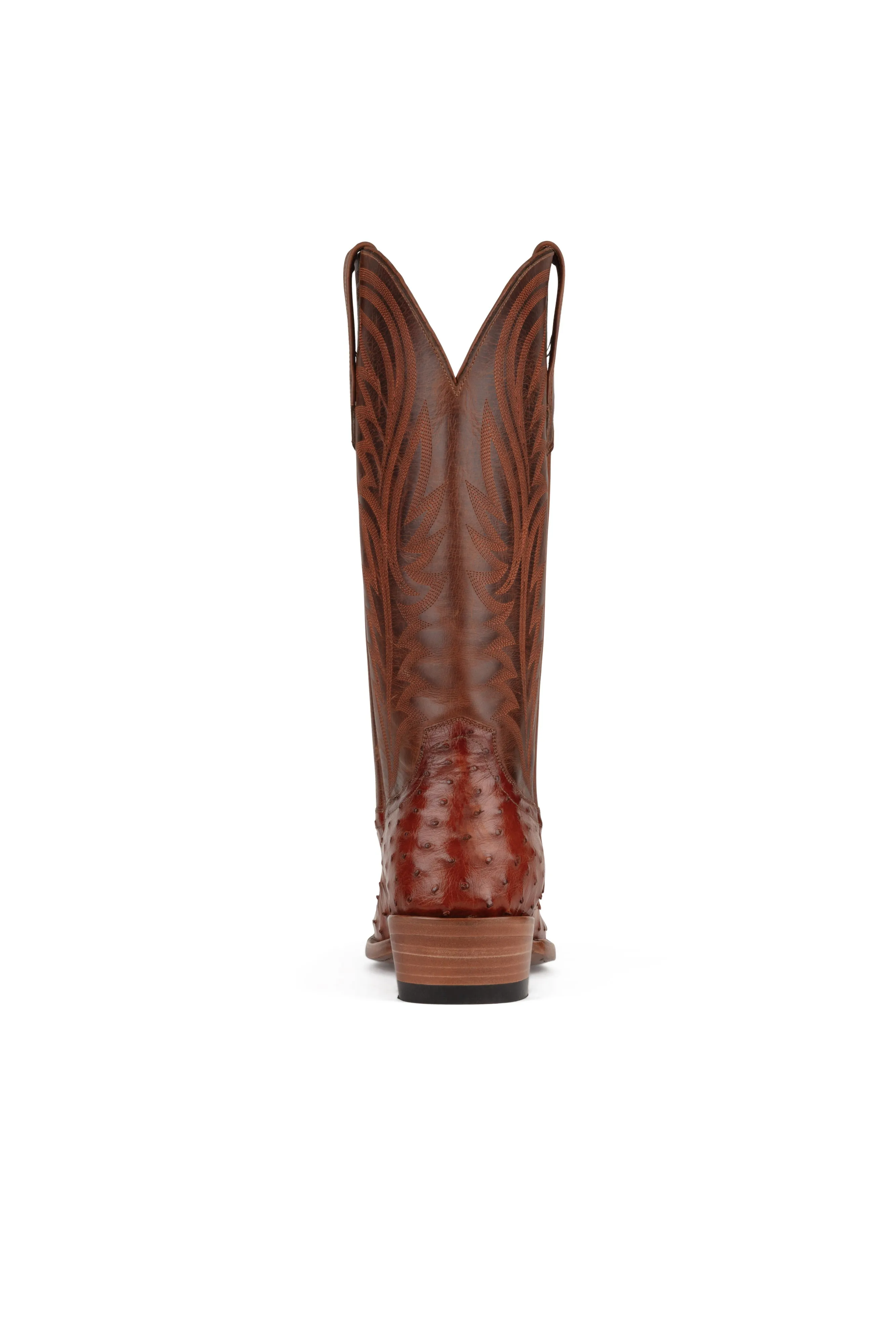 Allens Brand - Brady Full Quill Ostrich - Round Toe - Pecan
