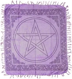 Altar Cloth - 36 X 36 Purple Pentagram
