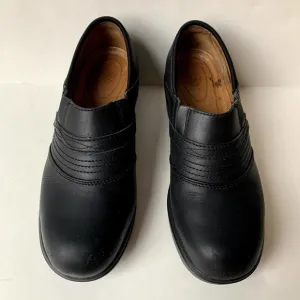 Ariat Black Leather Safety Clog Steel Toe Slip On 9