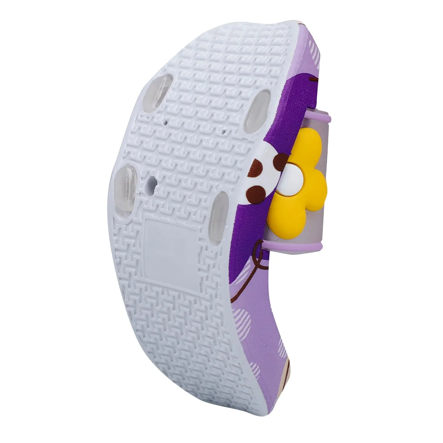 Baby Moo Floral 3D Beach Slippers Sliders - Purple