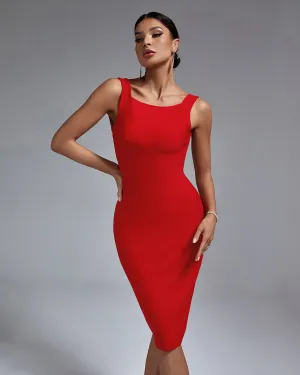 Backless Midi Bandage Dress
