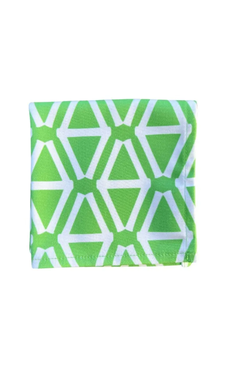 bamboo grass green printed cloth cocktail napkins
