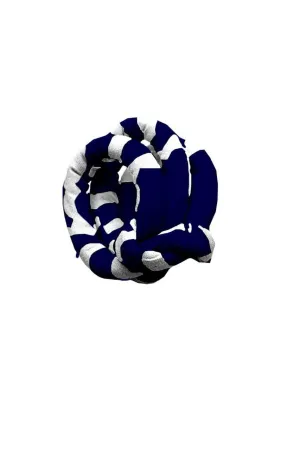bargello navy blue printed cloth napkin rings