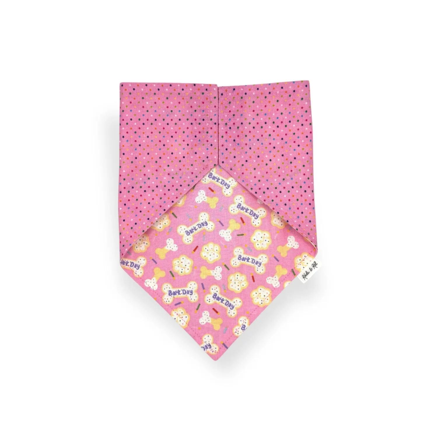 Barkday Pink Slip On Bandana