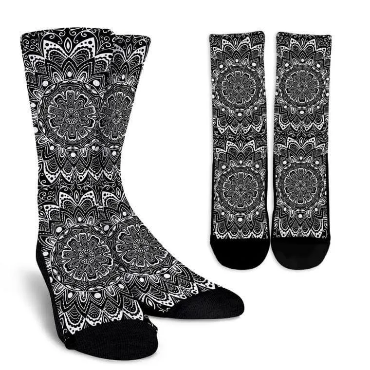 Black and White Mandala socks