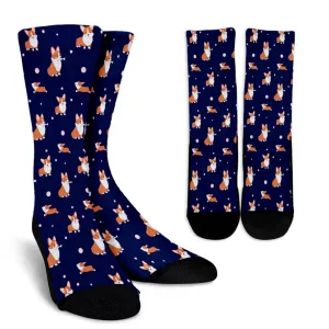 Blue Corgi Socks