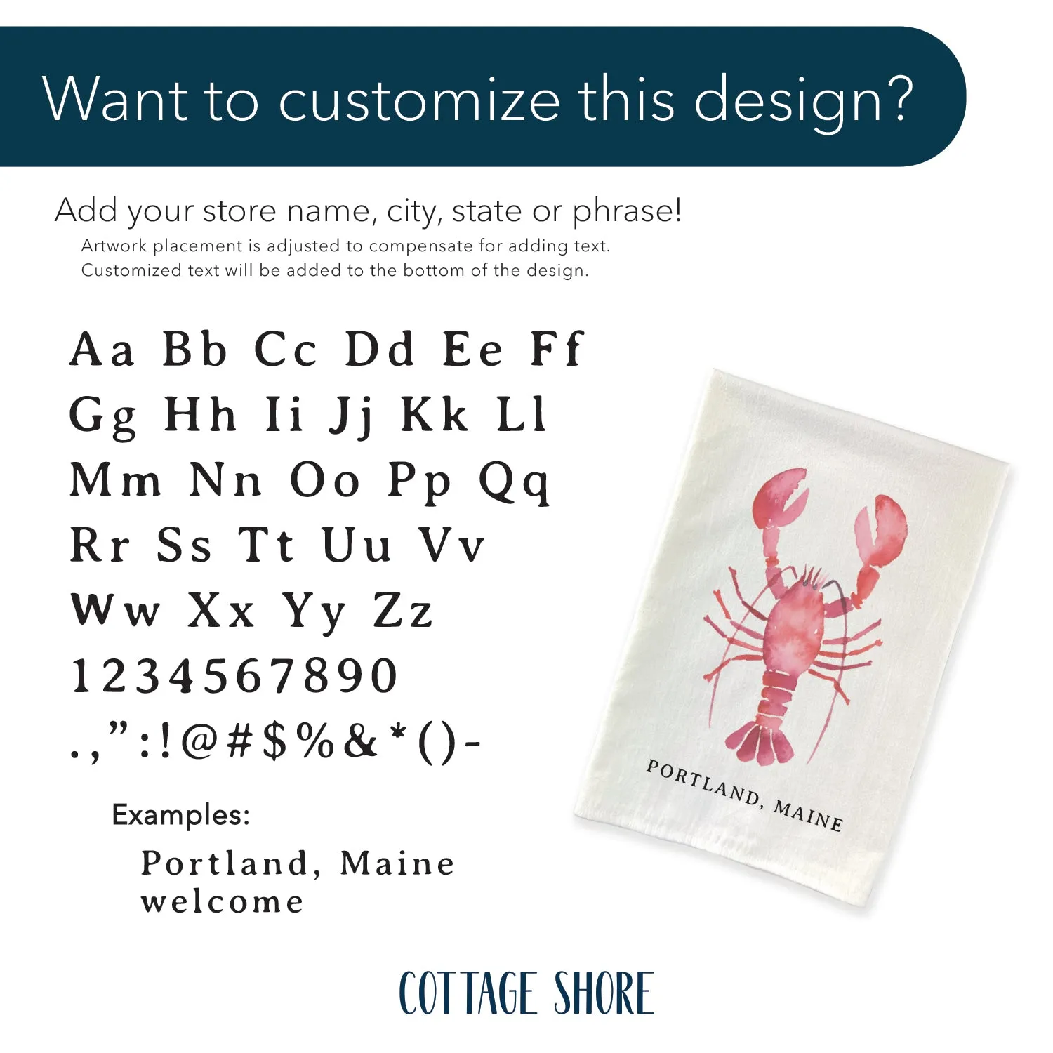 Blue Crab - Customizable Cotton Pot Holder