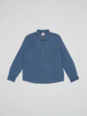Blue Embroidered Denim Shirt (Kids)