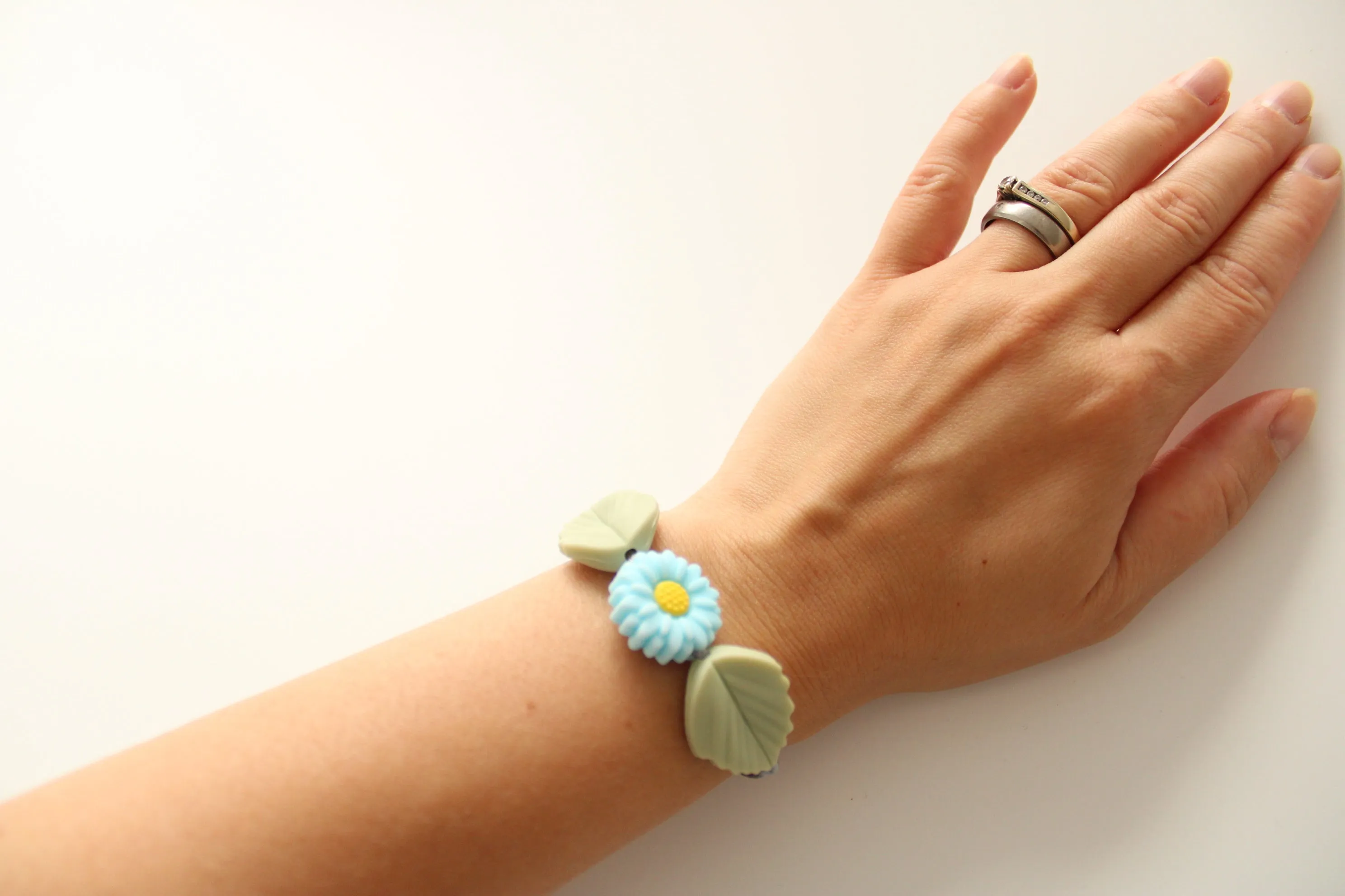 Blue Flower Adjustable Bracelet