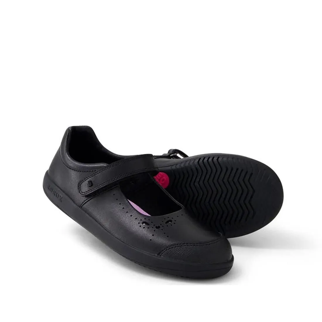 Bobux Kid  Rebound Mary Jane Black Leather School Shoe