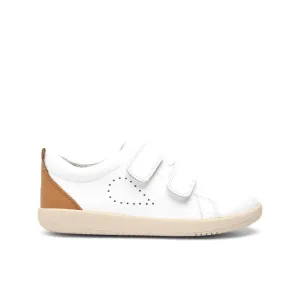 Bobux KP Grass Court White   Caramel Trainers
