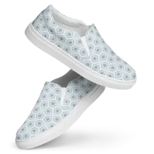 Bold Men Slip Canvas Shoes in Abstract Blue