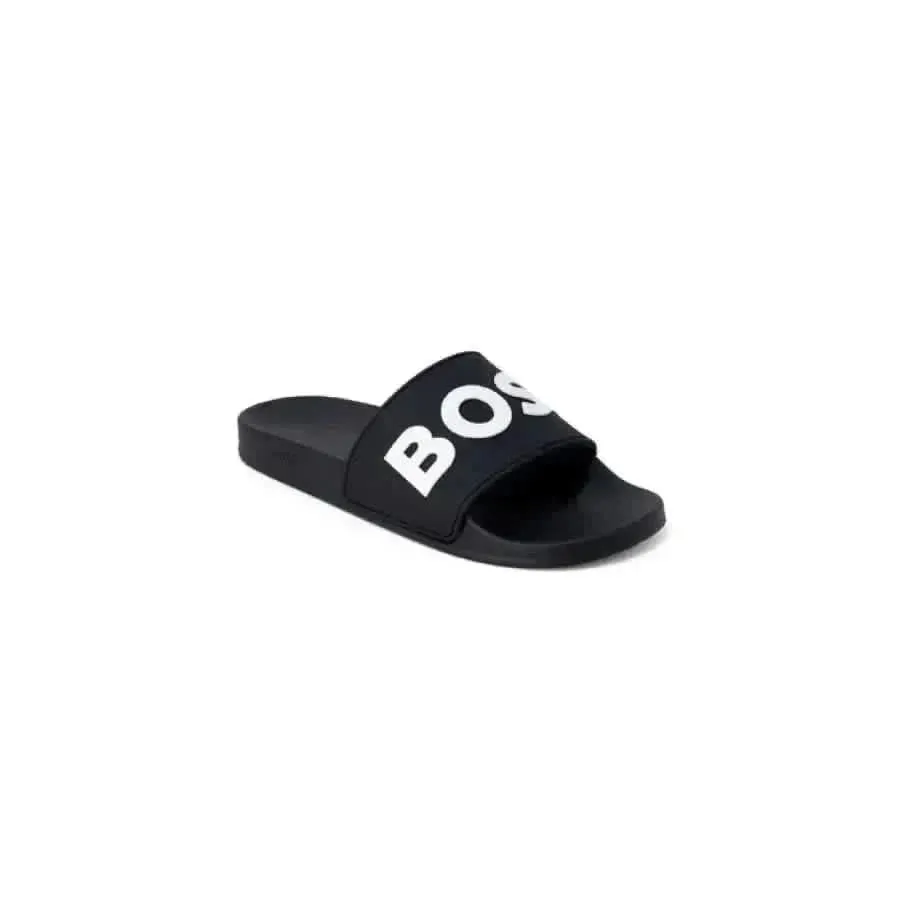 Boss Men Black Slippers Spring Summer Collection 100% Polyester