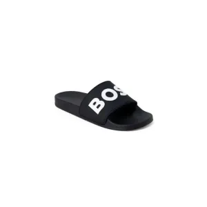 Boss Men Black Slippers Spring Summer Collection 100% Polyester