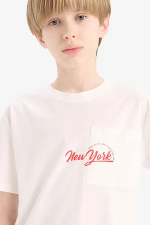 Boy Crew Neck Printed Short Sleeve T-Shirt